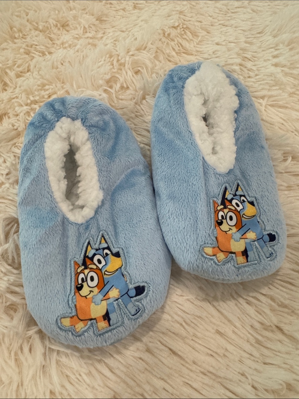 Bluey Plush Kids Slippers with Cartoon Embroidery